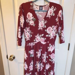 Red Floral Agnes and Dora Dress